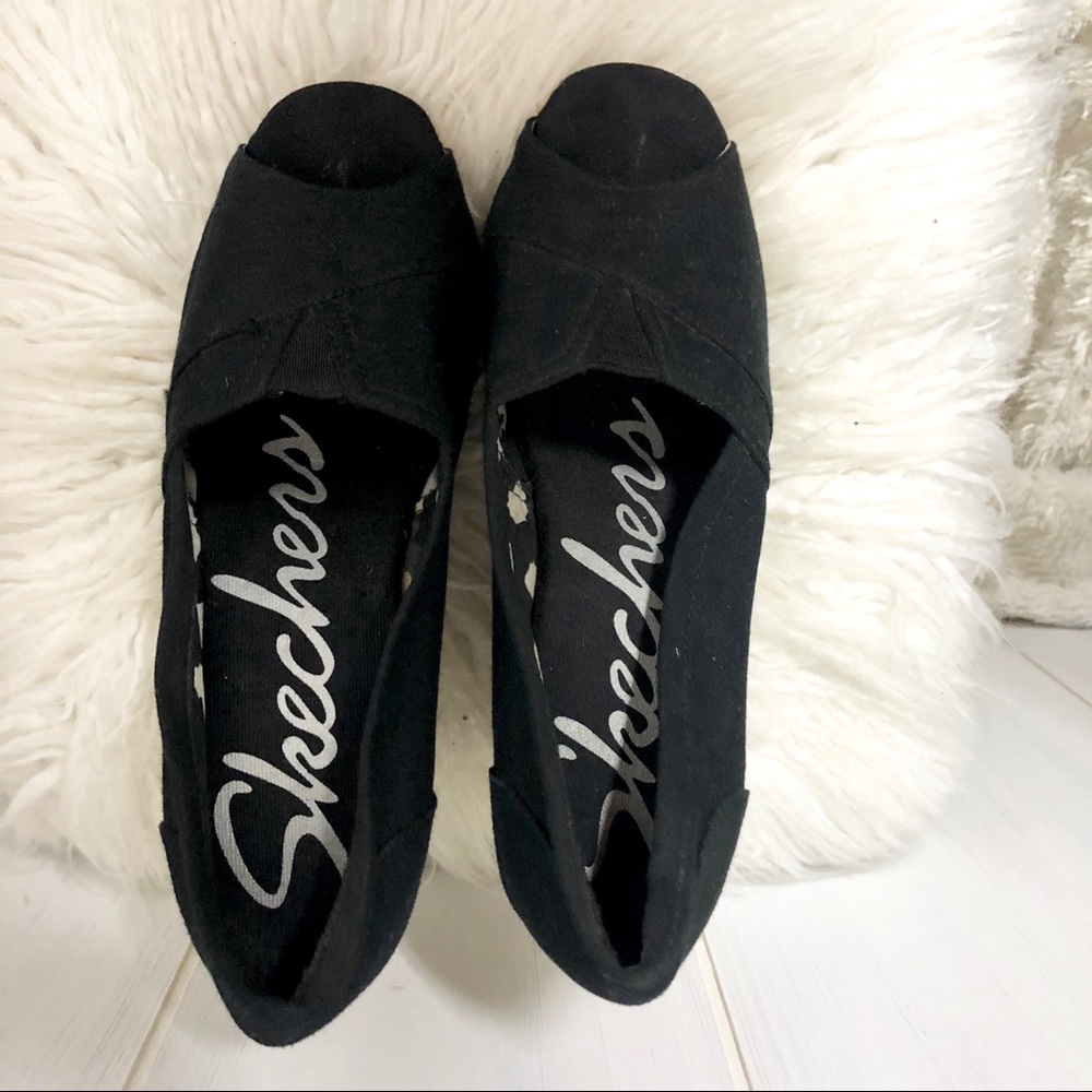 Sketchers Black Canvas Espadrilles Size 6 - Picture 2 of 7